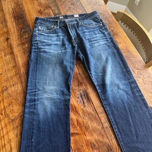 AG Adriano Goldschmied Indigo Straight Jeans.